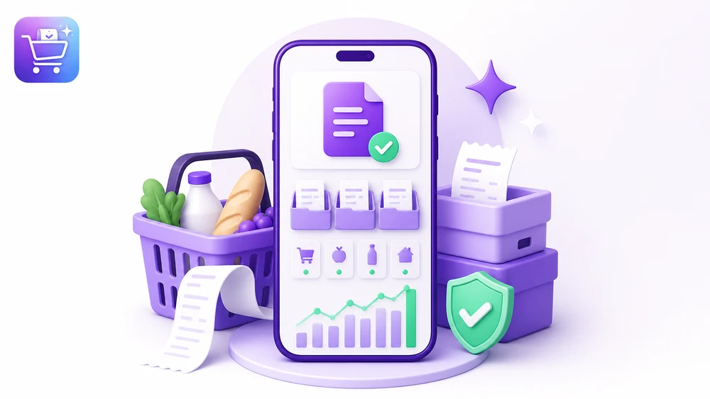 Ilustración editorial de Gastify sobre Cómo organizar facturas automáticamente en el celular con la app organizada.
