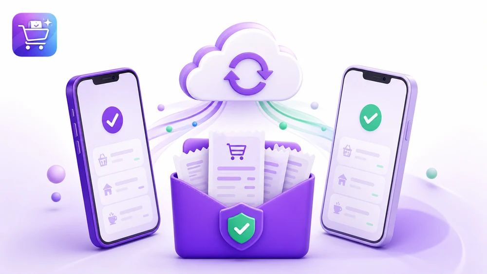 Ilustración editorial de Gastify sobre Recuperar facturas al cambiar de celular con la app organizada.
